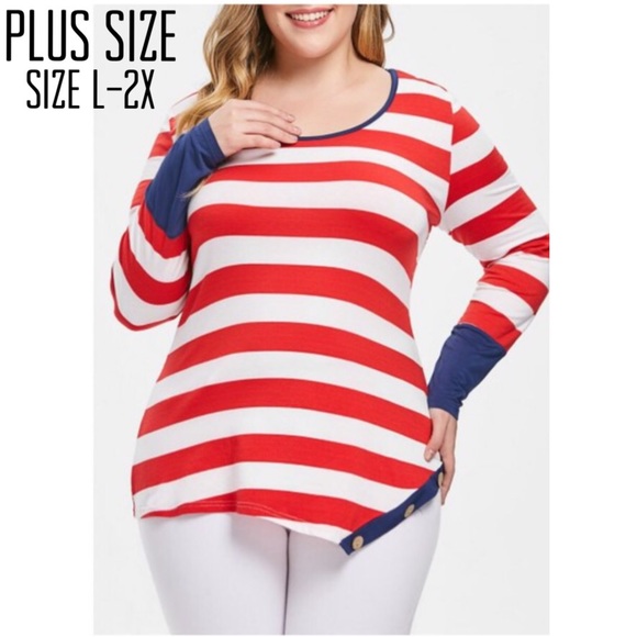 Tops - Plus Size Asymmetrical Hem Tee Tops - Plus Size Asymmetrical Hem Tee